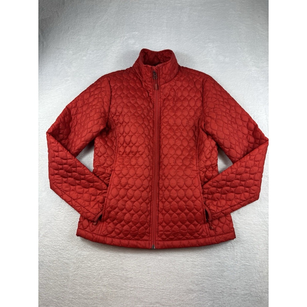Lands End Quilted Primaloft Packable Puffer Jacket Womens XS 2 4 Sunwashed Melon
